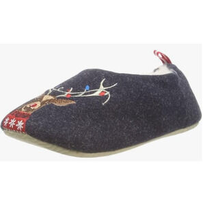 Joules Girls Mule Slippers, Reindeer Kids Large